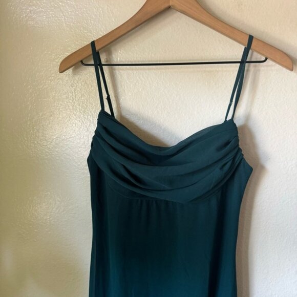 Lulus | Captivated Emerald Teal Green Cowl Neck Maxi Dress - Picture 3 of 7